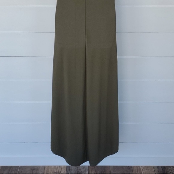 G.I.L.I. Olive Green Sleeveless Asymmetrical V-Neck Dress – Size M - Picture 6 of 12